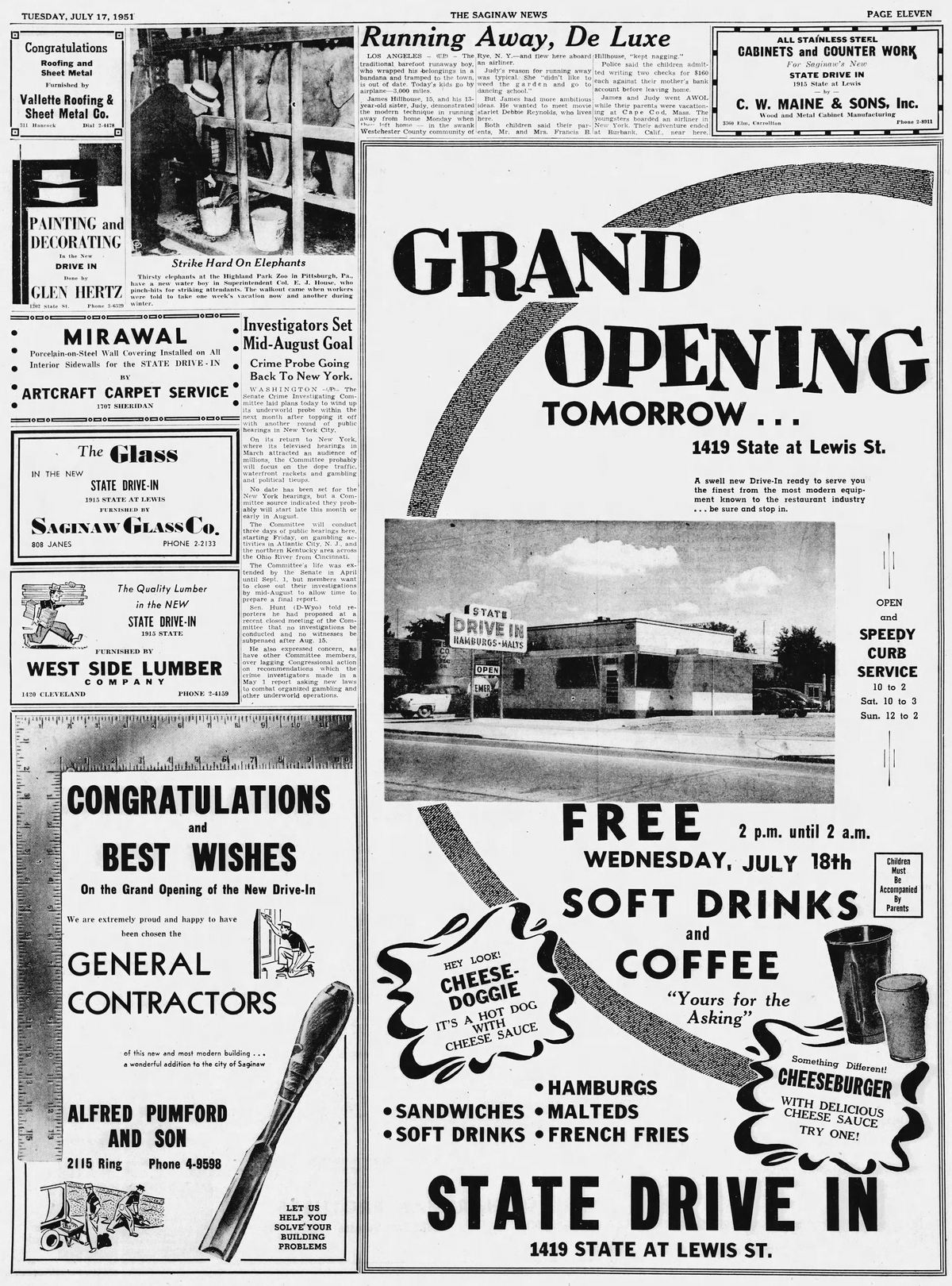 State Drive-In - July 1951 Opening Ads